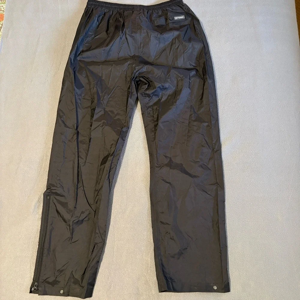 Helly Hansen Packable Hiking Pants Mens XL Black Ankle Zip Wide Leg Baggy Logo